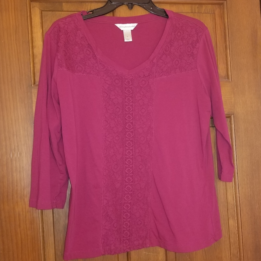 3/4 Sleeve Maroon Blouse
